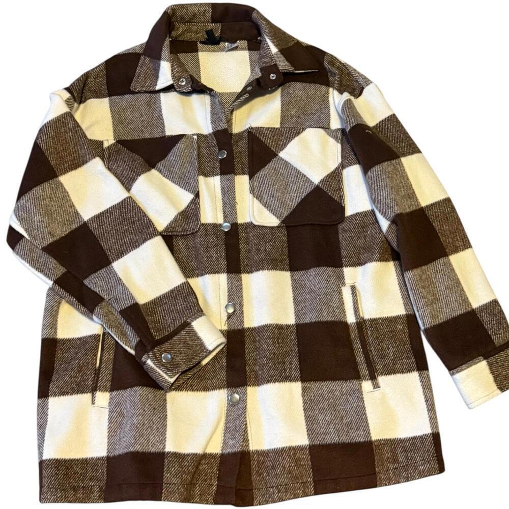 Divided by H&M Brown Plaid Shacket – Women’s XS